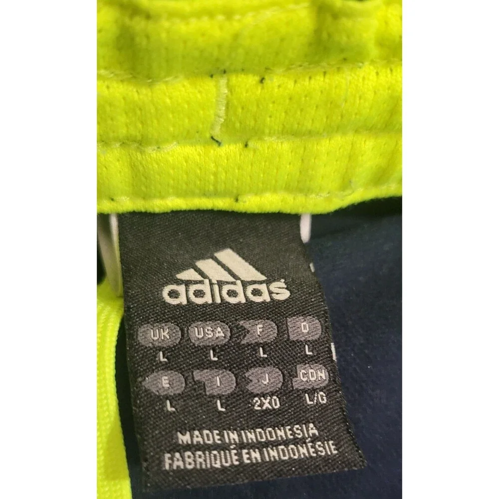 Adidas Navy Blue Performance Sweatpants Large Men's Blue Stripes Side ACTIVE